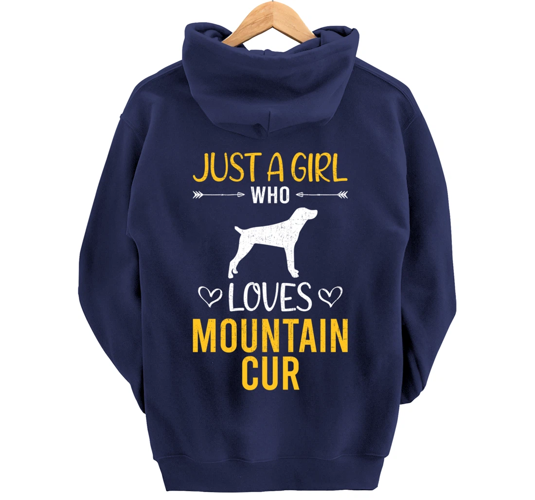 Just A Girl Who Loves Mountain Cur Dog Lover Pullover Hoodie