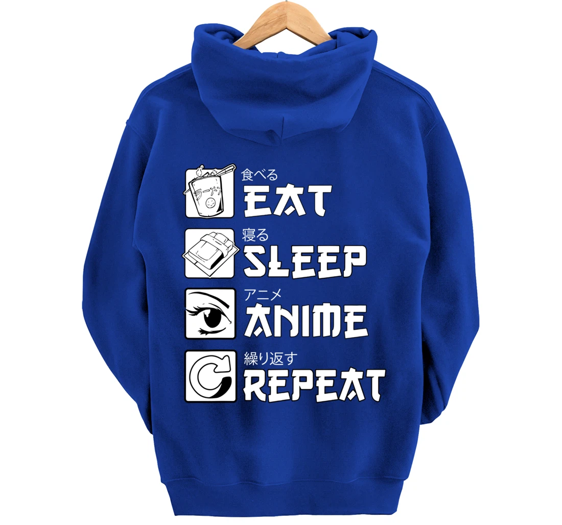 Eat Sleep Anime Repeat Shirt, Manga Anime Shirts Gift Pullover Hoodie