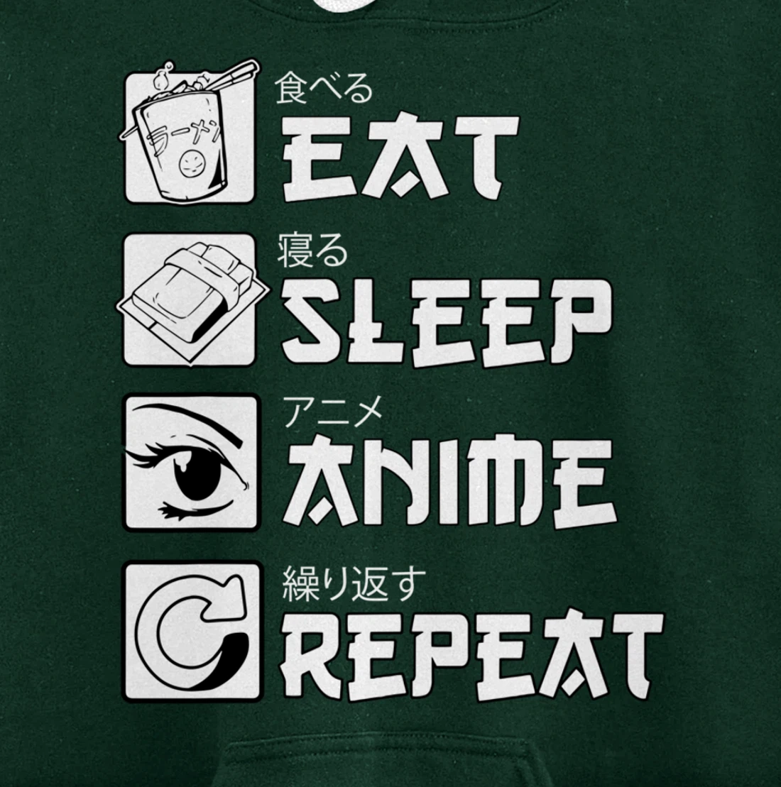 Eat Sleep Anime Repeat Shirt, Manga Anime Shirts Gift Pullover Hoodie