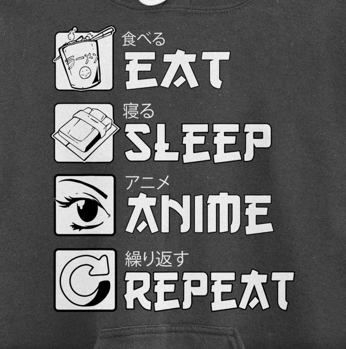 Eat Sleep Anime Repeat Shirt, Manga Anime Shirts Gift Pullover Hoodie