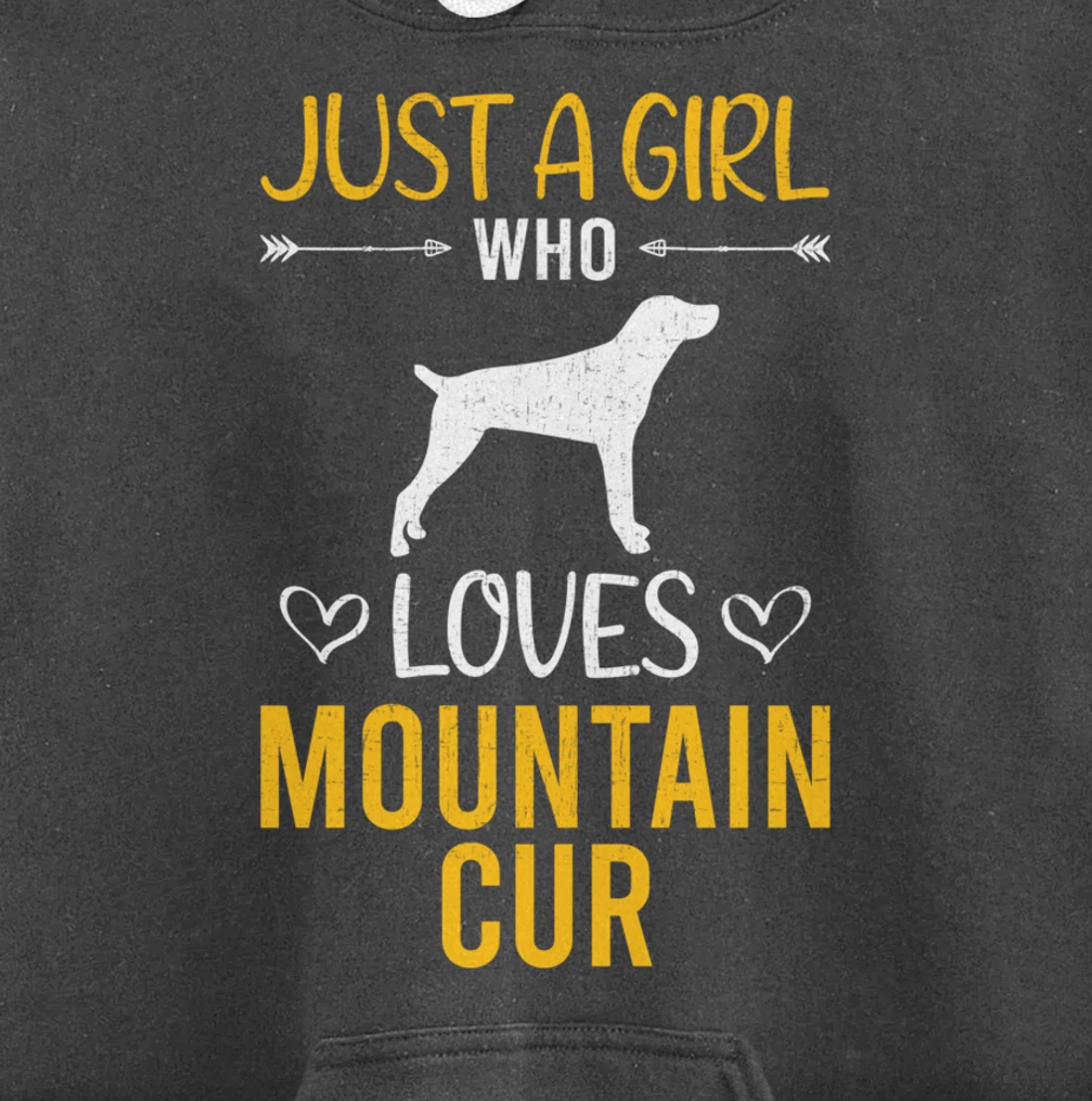 Just A Girl Who Loves Mountain Cur Dog Lover Pullover Hoodie