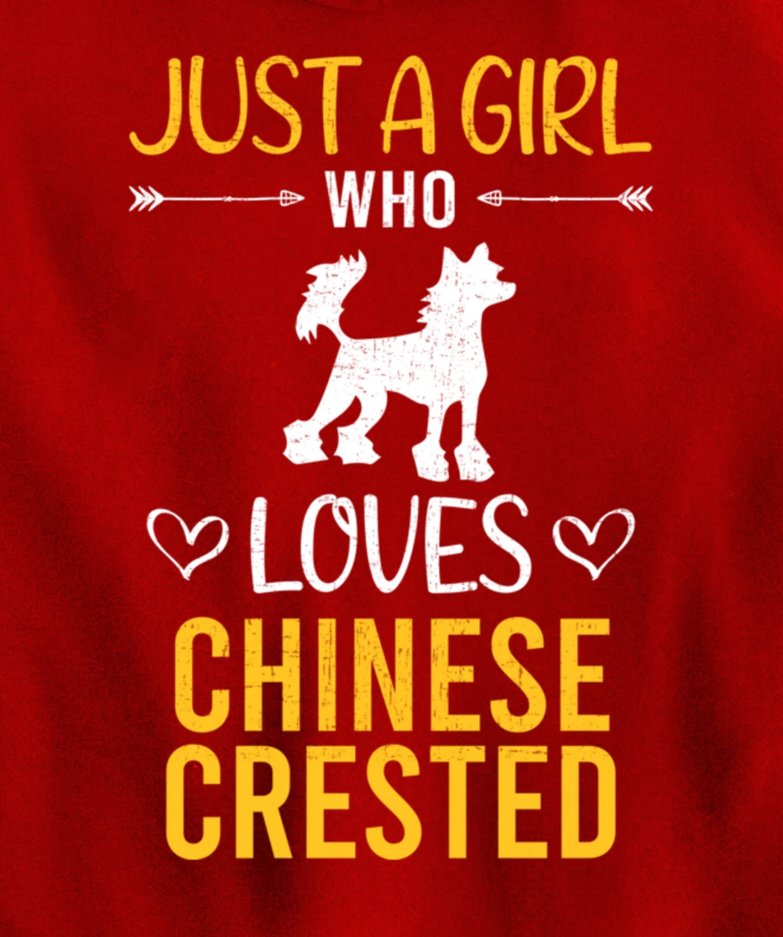 Just A Girl Who Loves Chinese Crested Dog Lover Pullover Hoodie