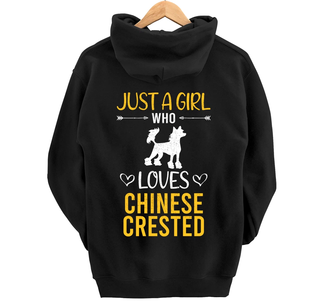 Just A Girl Who Loves Chinese Crested Dog Lover Pullover Hoodie