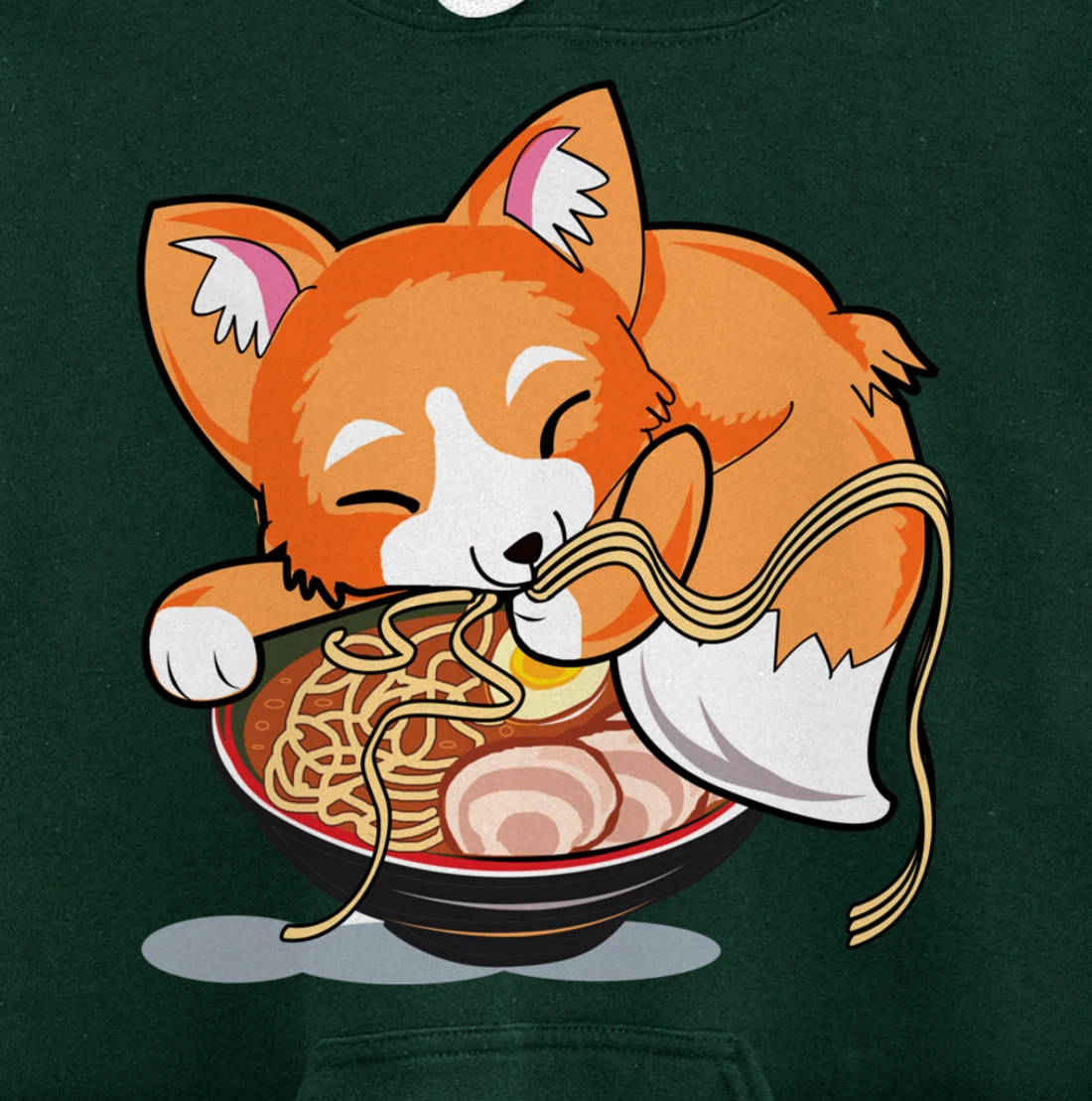 Ramen Noodles Fox Lover Kawaii Japanese Anime Pullover Hoodie