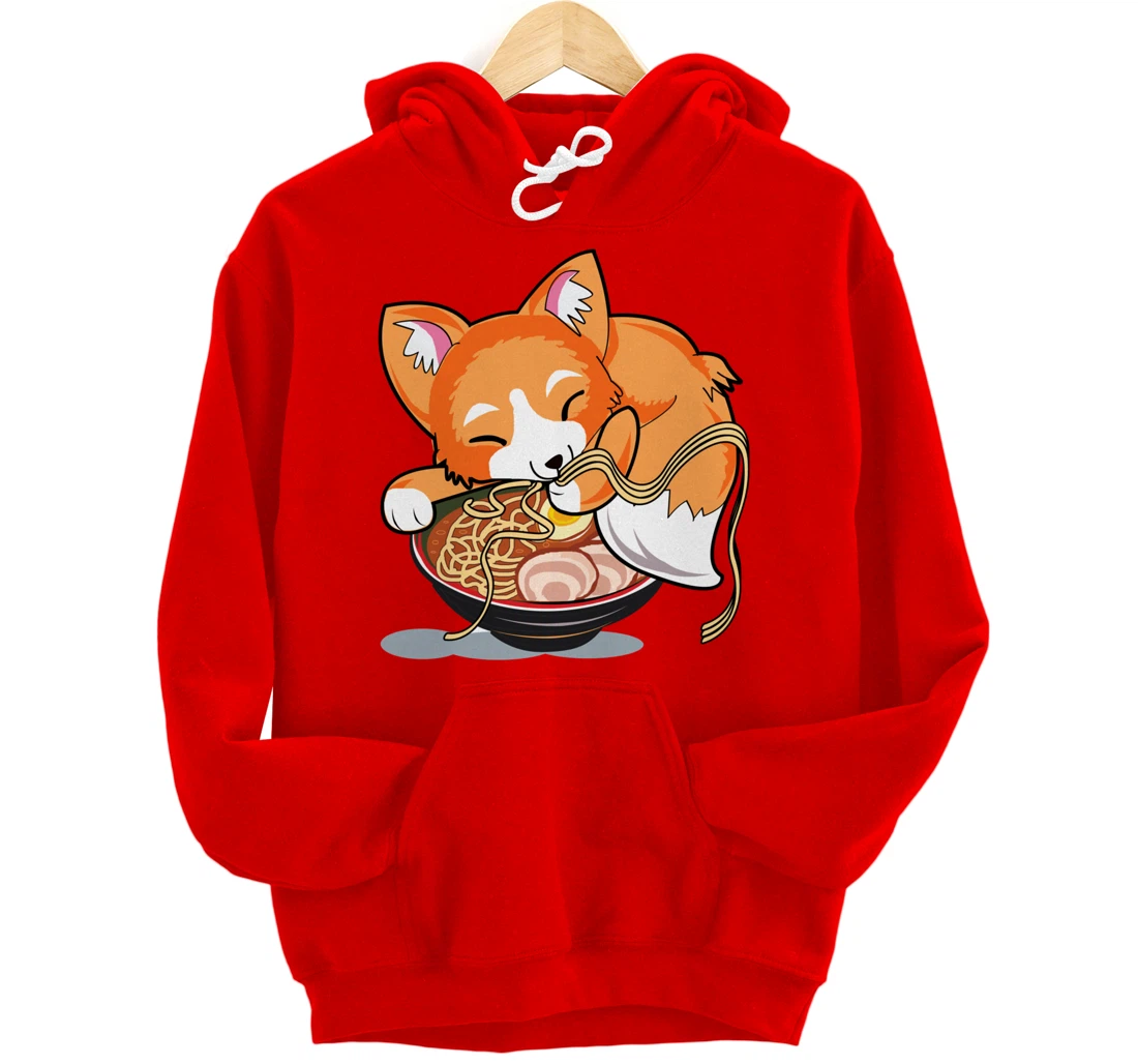 Ramen Noodles Fox Lover Kawaii Japanese Anime Pullover Hoodie