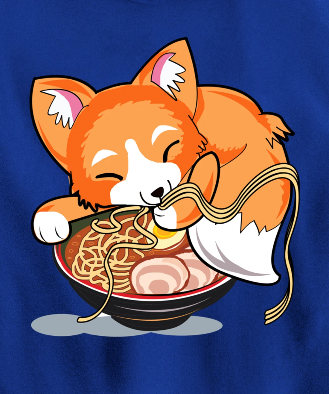 Ramen Noodles Fox Lover Kawaii Japanese Anime Pullover Hoodie