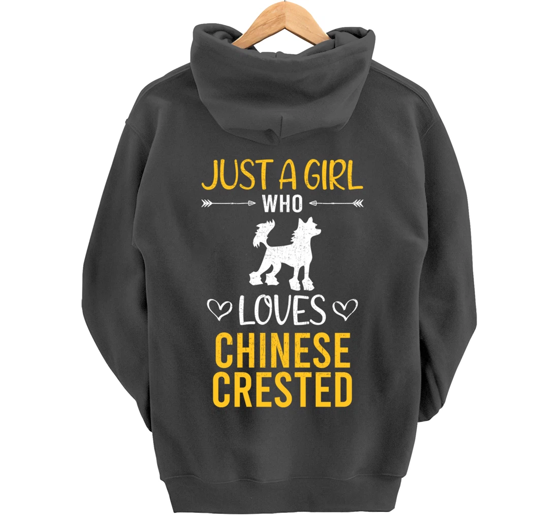 Just A Girl Who Loves Chinese Crested Dog Lover Pullover Hoodie