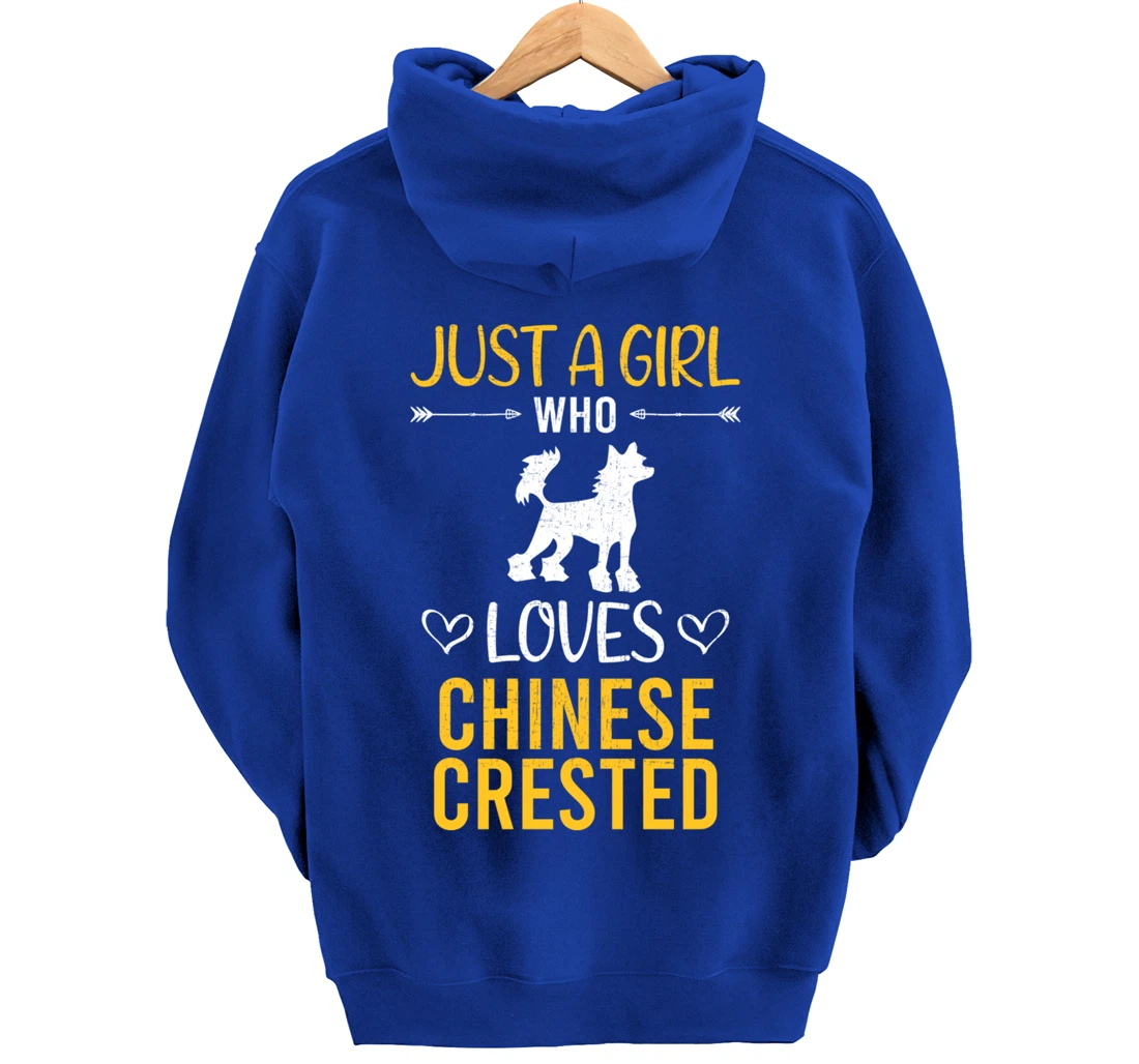 Just A Girl Who Loves Chinese Crested Dog Lover Pullover Hoodie