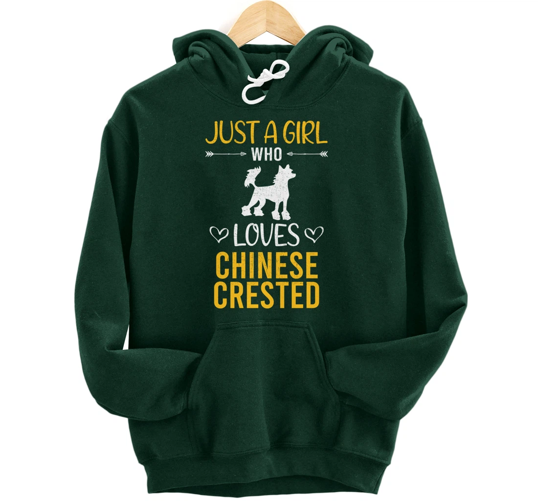 Just A Girl Who Loves Chinese Crested Dog Lover Pullover Hoodie