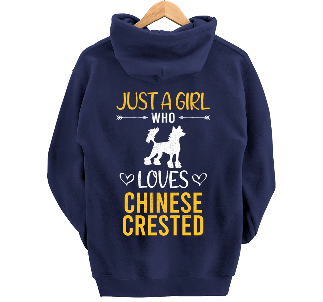 Just A Girl Who Loves Chinese Crested Dog Lover Pullover Hoodie