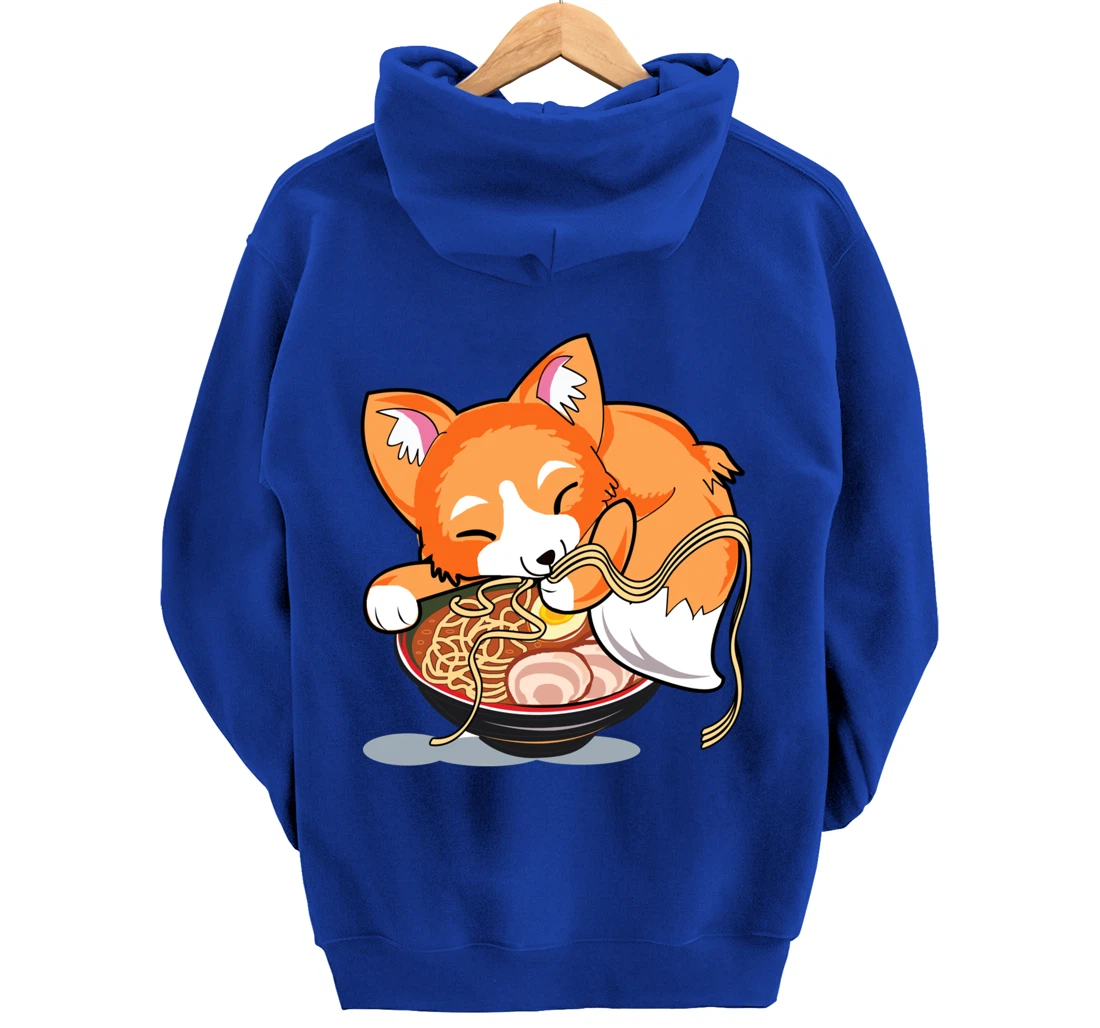 Ramen Noodles Fox Lover Kawaii Japanese Anime Pullover Hoodie