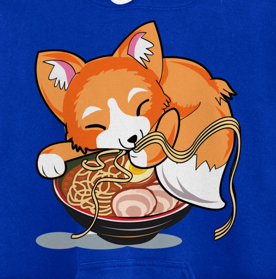 Ramen Noodles Fox Lover Kawaii Japanese Anime Pullover Hoodie