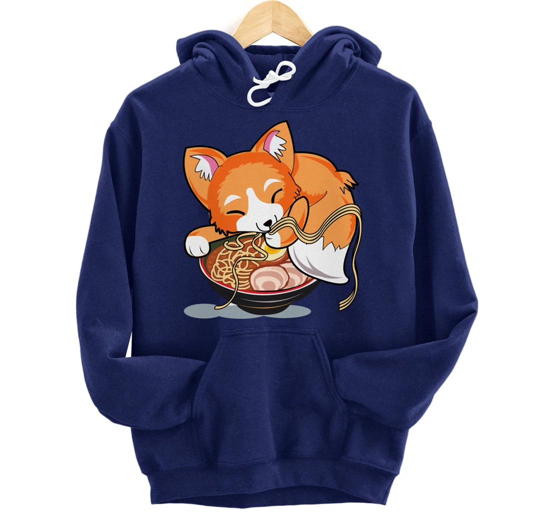 Ramen Noodles Fox Lover Kawaii Japanese Anime Pullover Hoodie
