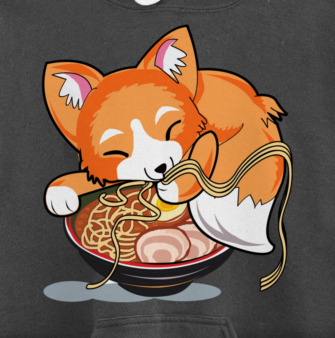 Ramen Noodles Fox Lover Kawaii Japanese Anime Pullover Hoodie