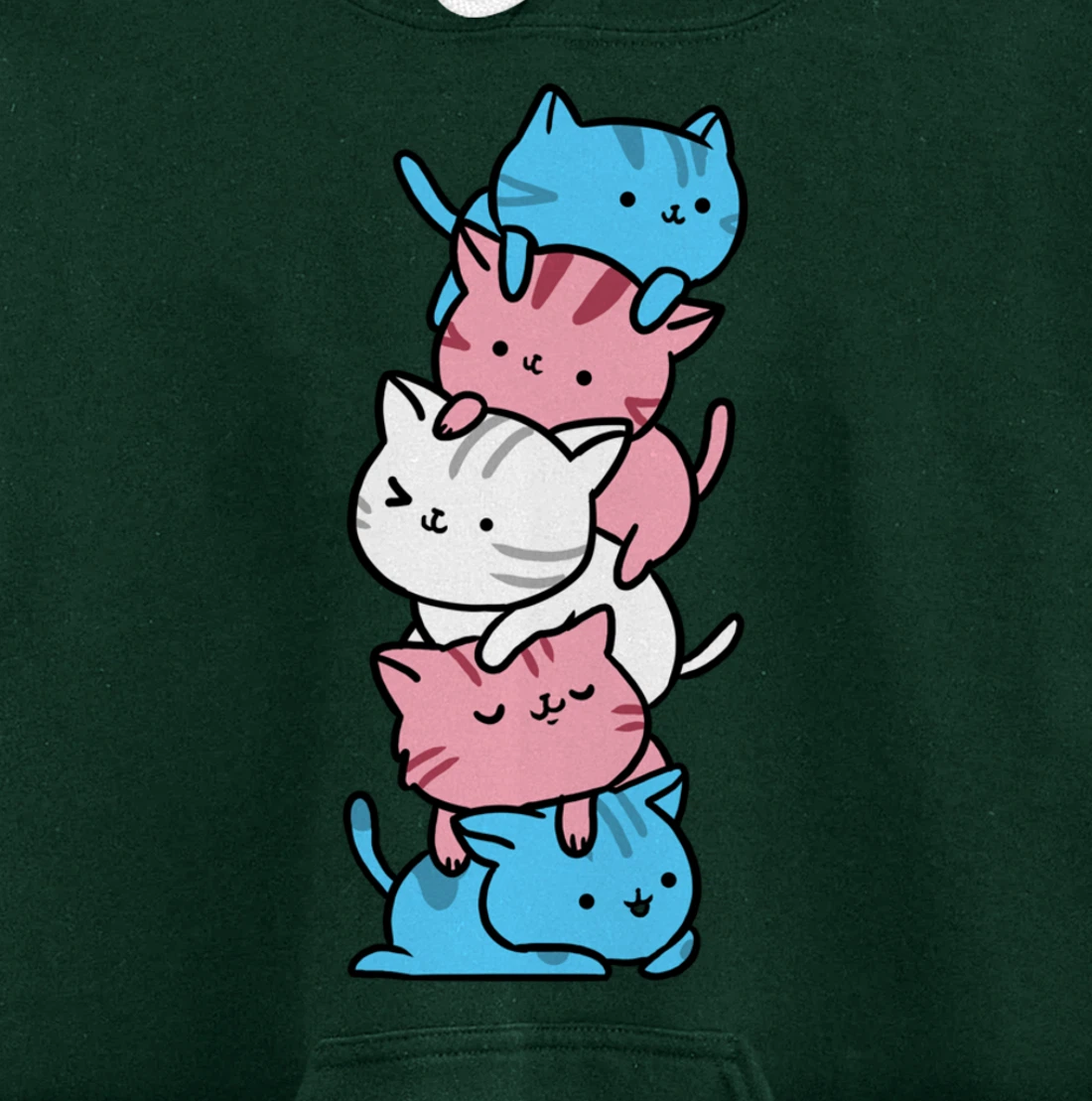 Kawaii Cat Pile Transgender Gift Pullover Hoodie