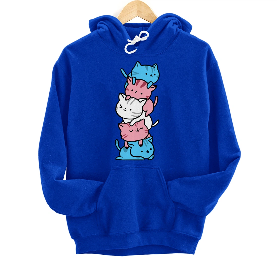 Kawaii Cat Pile Transgender Gift Pullover Hoodie