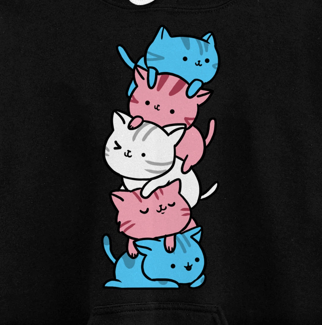Kawaii Cat Pile Transgender Gift Pullover Hoodie