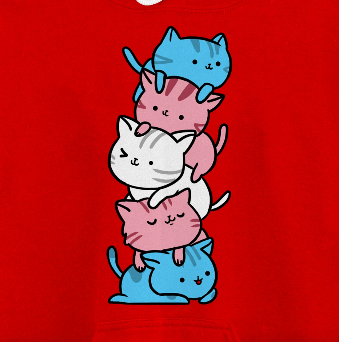Kawaii Cat Pile Transgender Gift Pullover Hoodie
