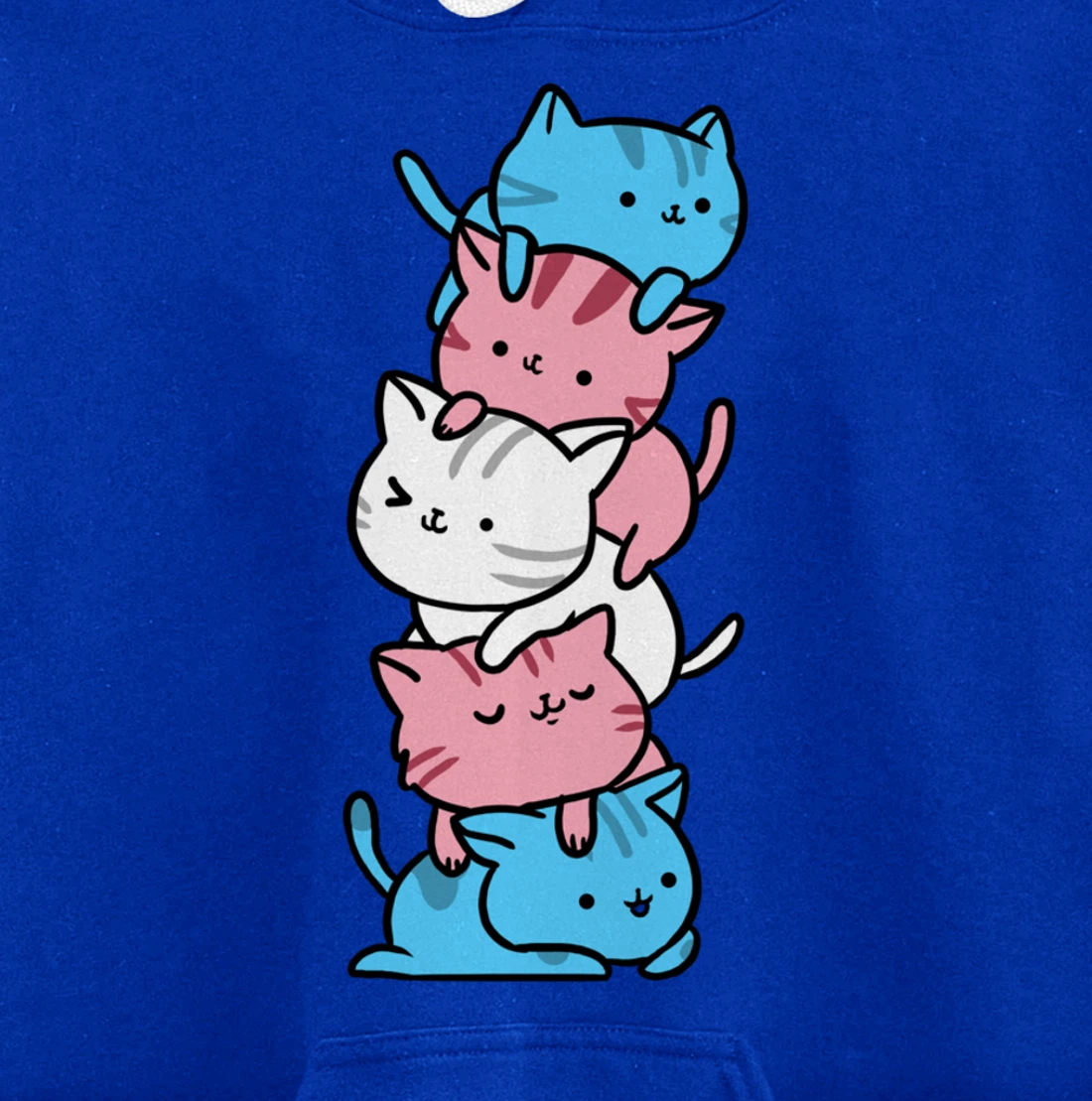 Kawaii Cat Pile Transgender Gift Pullover Hoodie