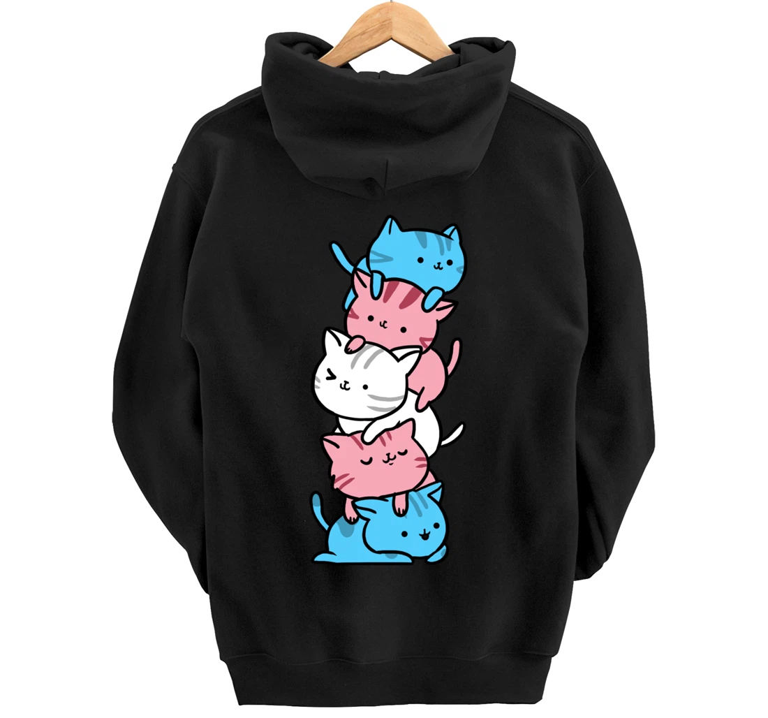 Kawaii Cat Pile Transgender Gift Pullover Hoodie
