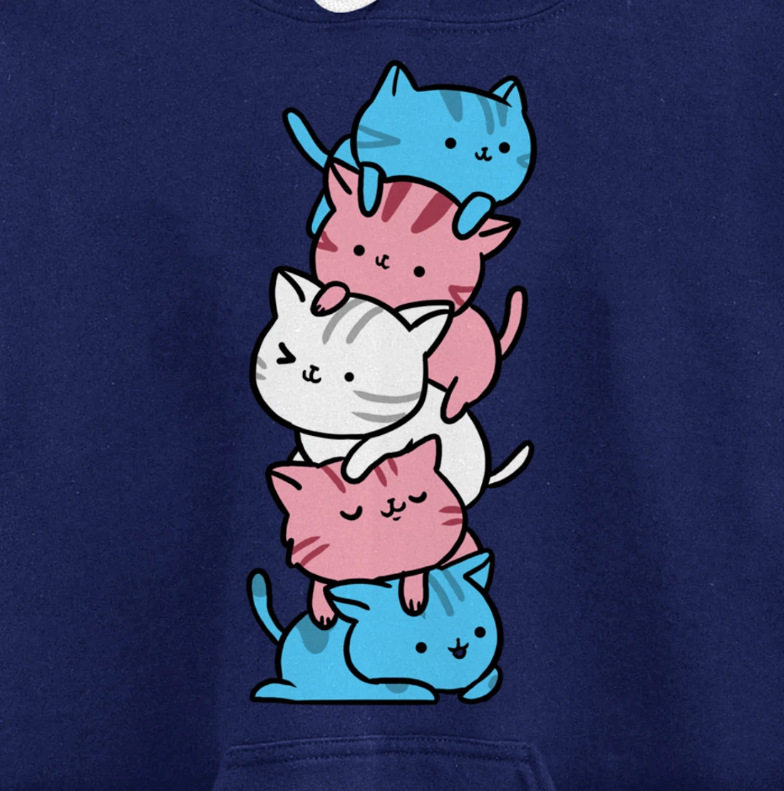 Kawaii Cat Pile Transgender Gift Pullover Hoodie