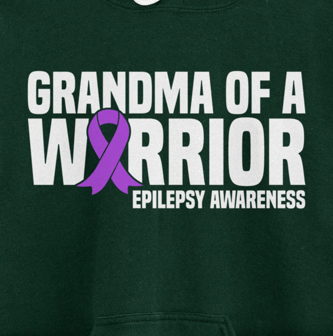 Grandma of a Warrior Purple Ribbon Epilepsy Awareness Pullover Hoodie