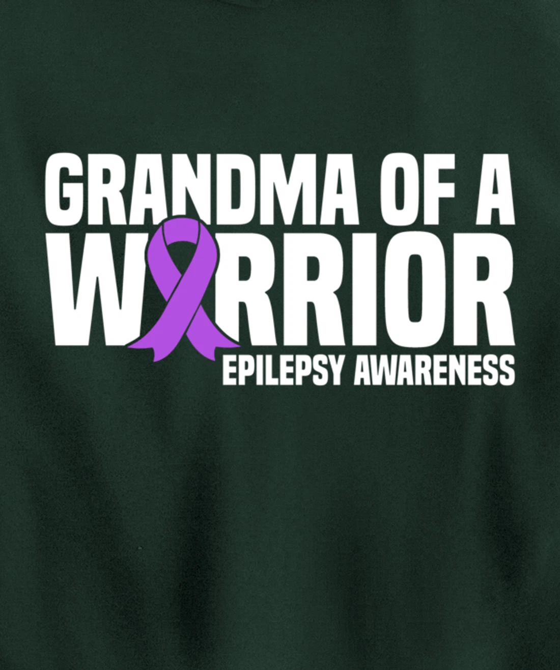 Grandma of a Warrior Purple Ribbon Epilepsy Awareness Pullover Hoodie