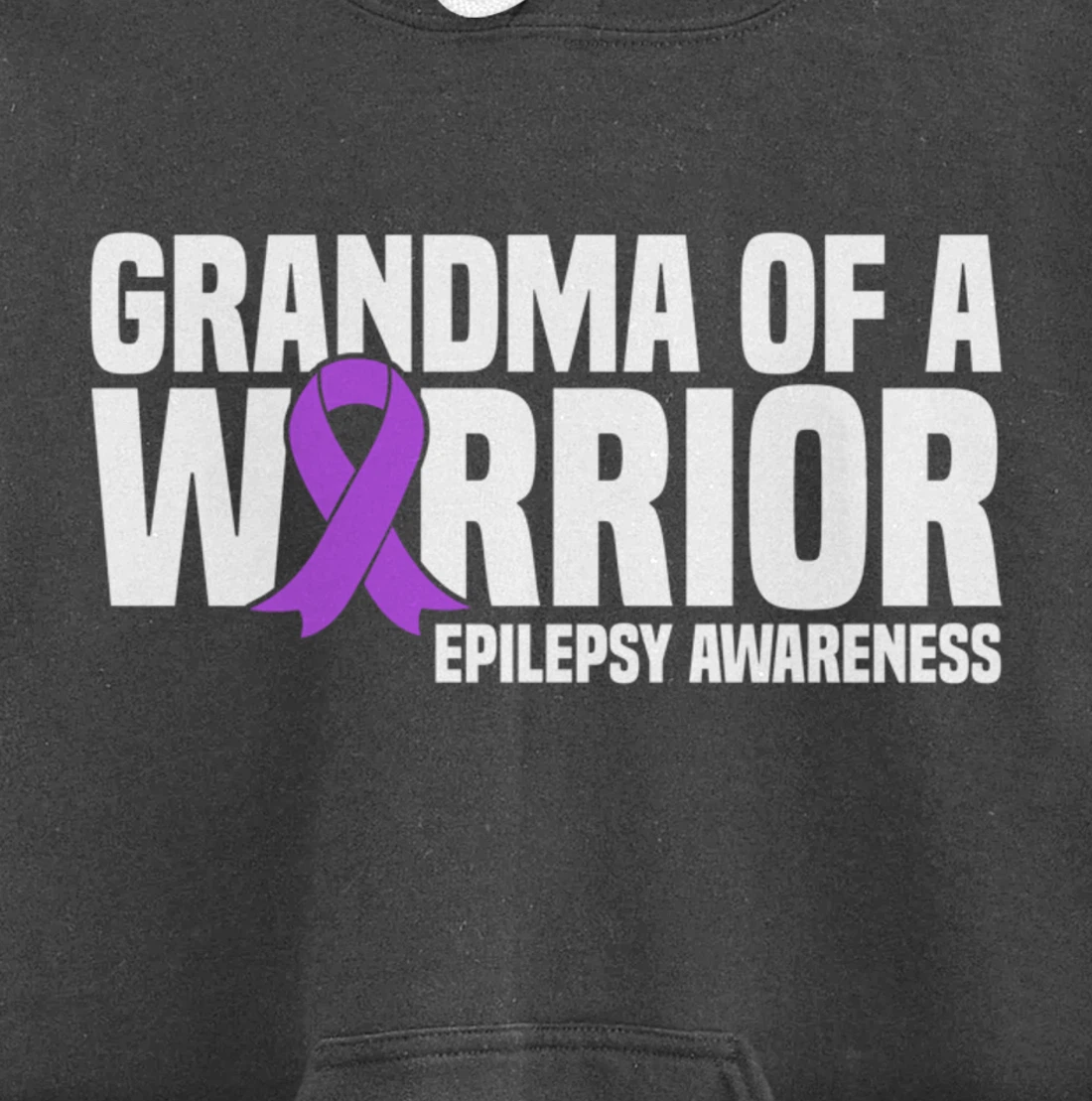 Grandma of a Warrior Purple Ribbon Epilepsy Awareness Pullover Hoodie