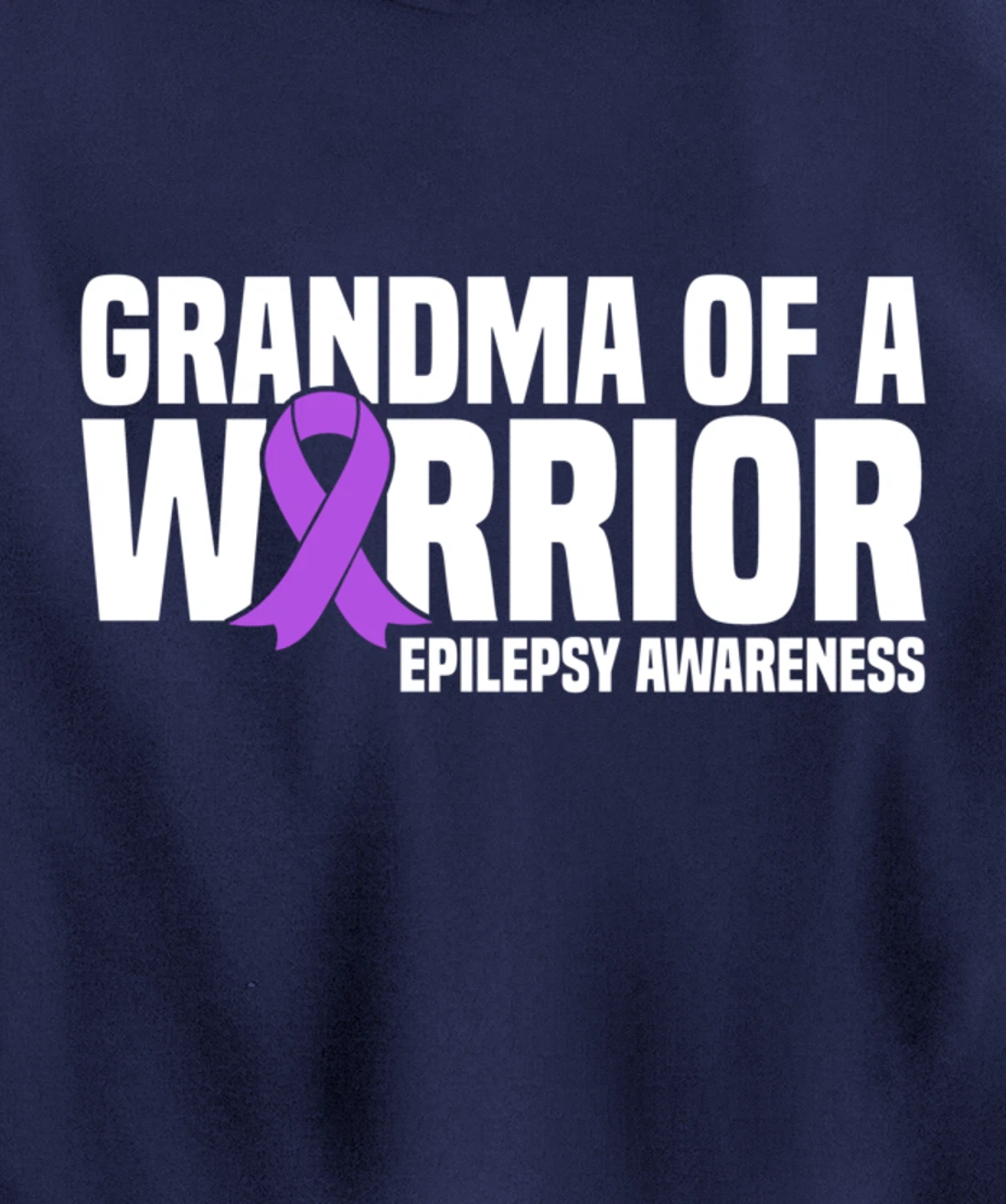 Grandma of a Warrior Purple Ribbon Epilepsy Awareness Pullover Hoodie