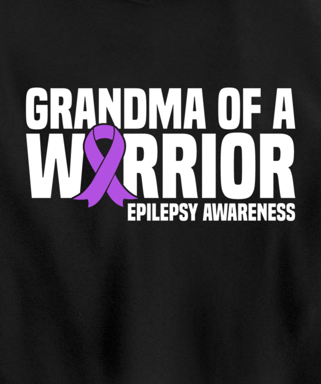 Grandma of a Warrior Purple Ribbon Epilepsy Awareness Pullover Hoodie
