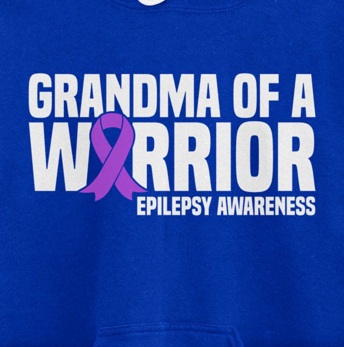 Grandma of a Warrior Purple Ribbon Epilepsy Awareness Pullover Hoodie