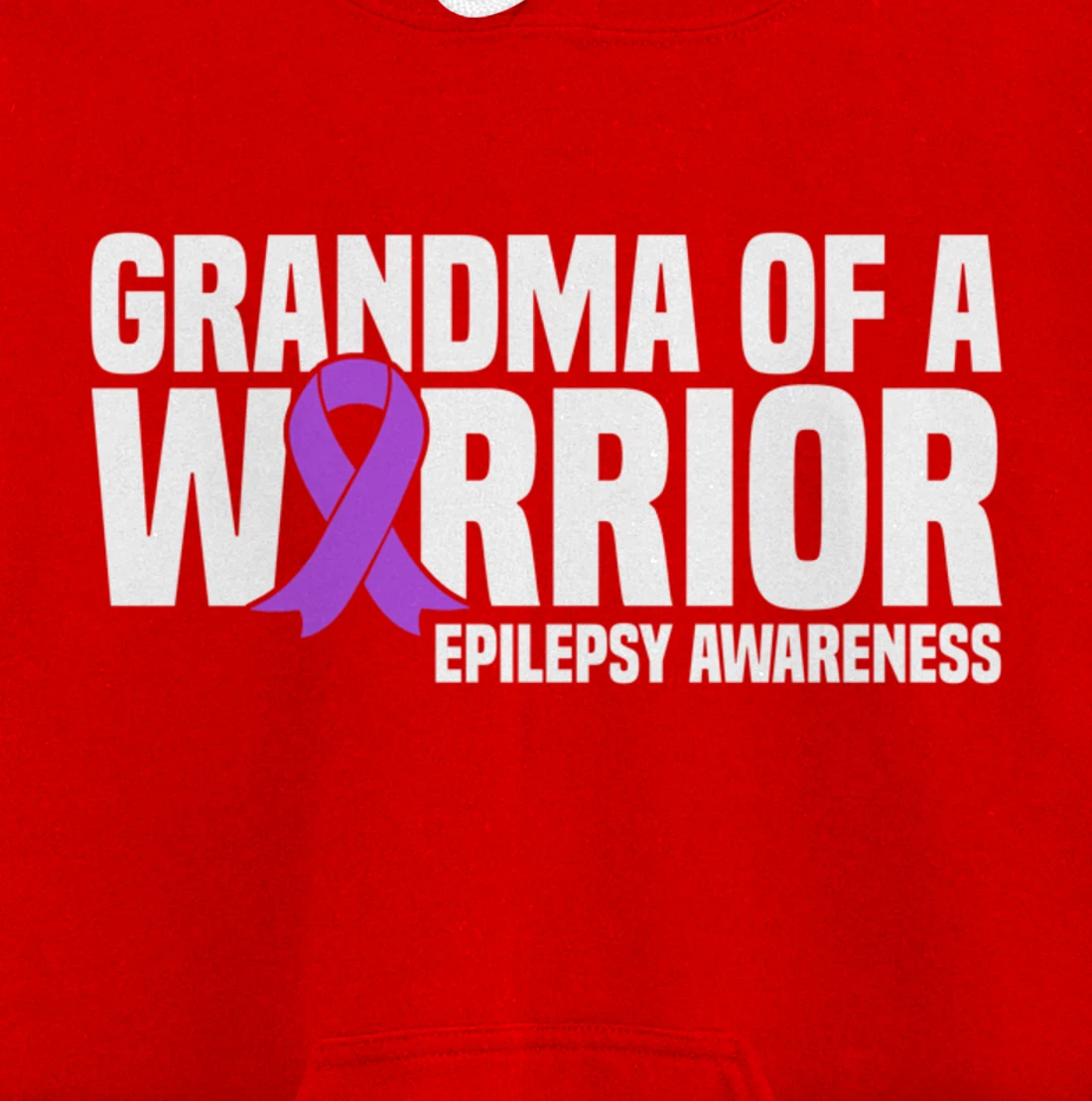 Grandma of a Warrior Purple Ribbon Epilepsy Awareness Pullover Hoodie