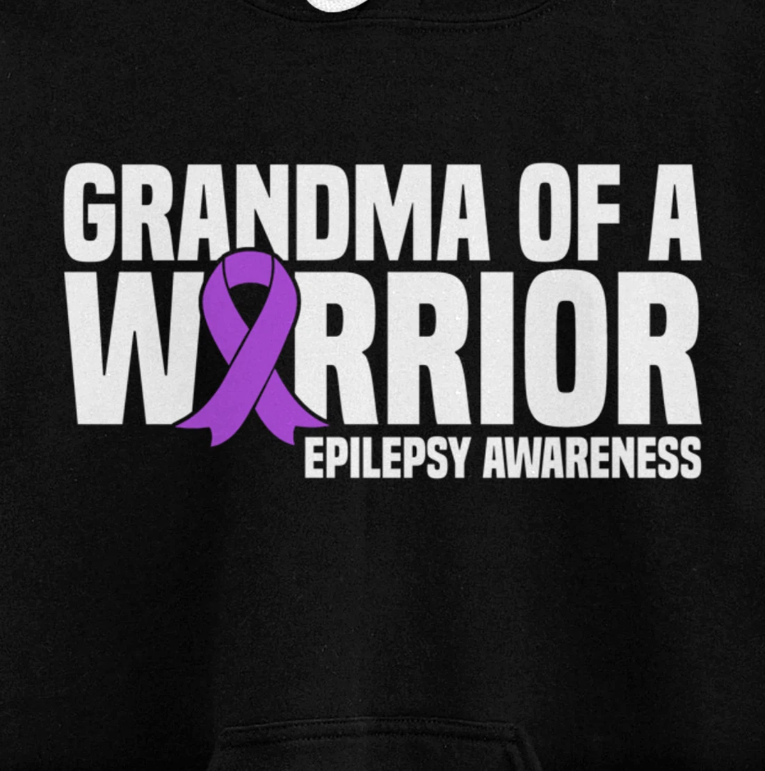 Grandma of a Warrior Purple Ribbon Epilepsy Awareness Pullover Hoodie