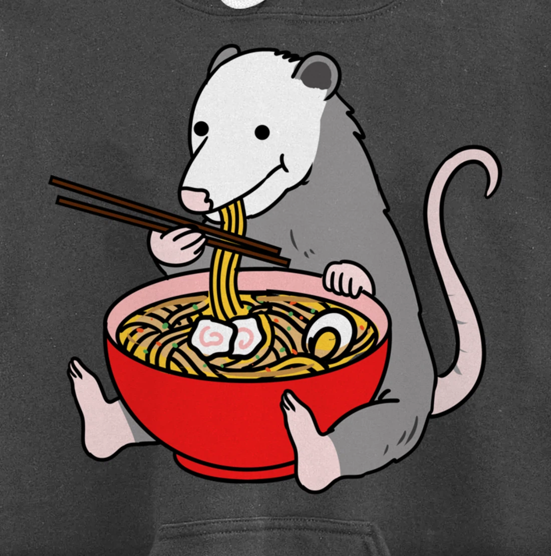 Opossum Eating Ramen Opossum Gift Pullover Hoodie