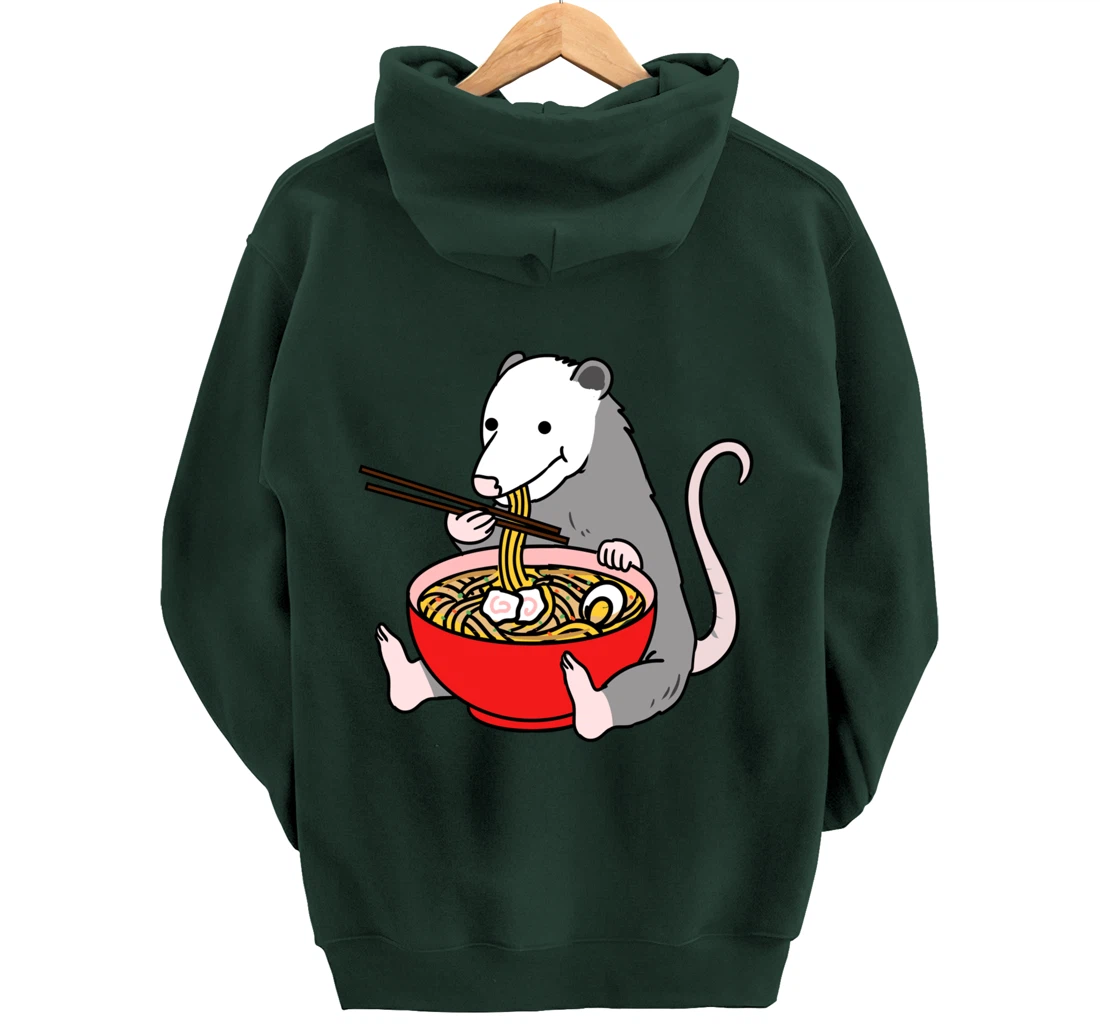 Opossum Eating Ramen Opossum Gift Pullover Hoodie