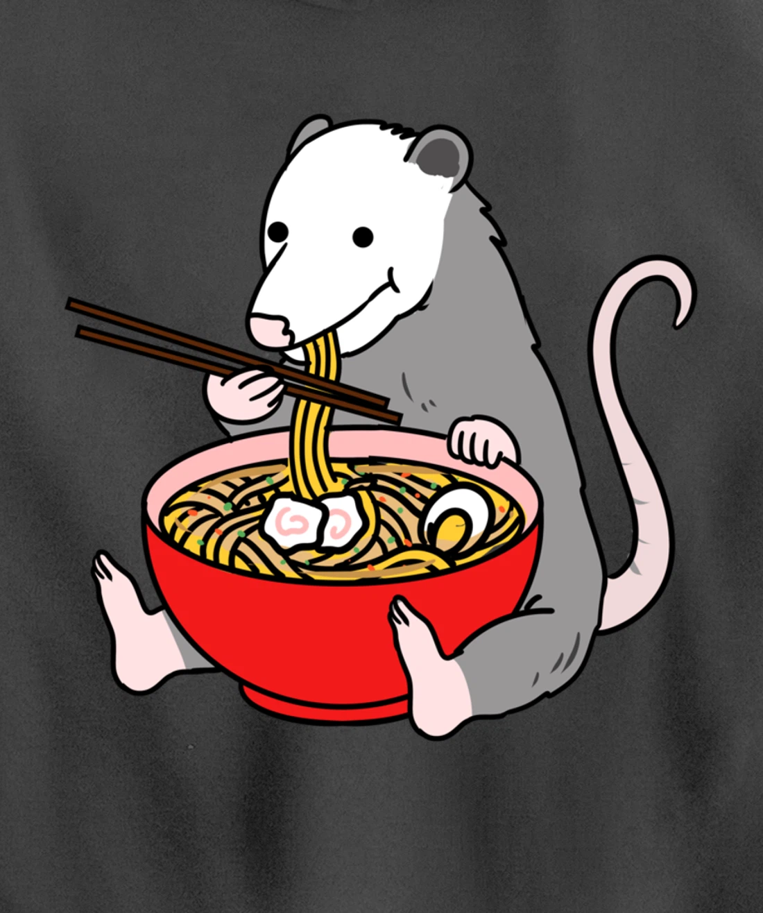 Opossum Eating Ramen Opossum Gift Pullover Hoodie