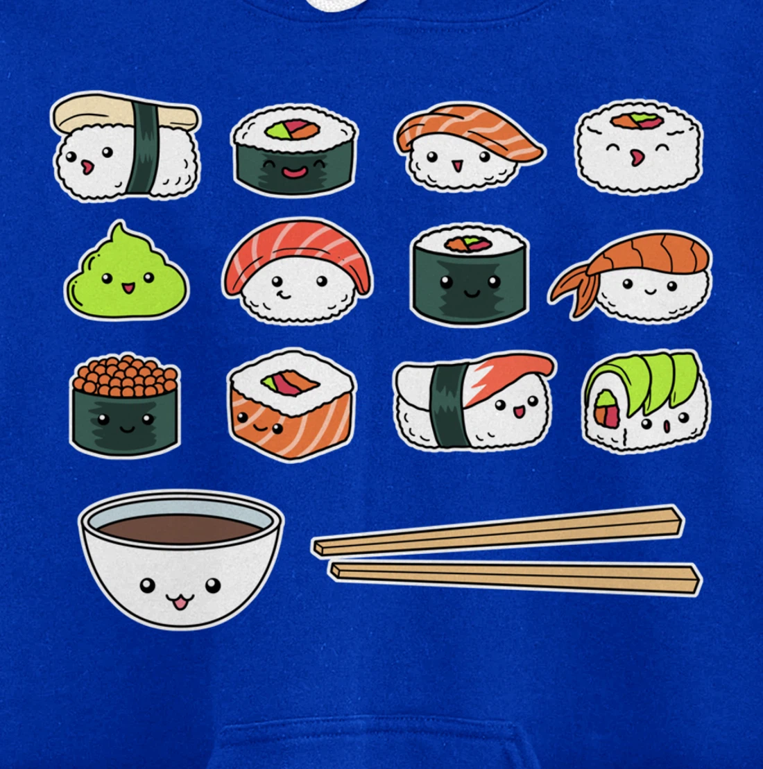 Happy Sushi Shirt Cute Fun Japanese Food Kawaii Anime Pullover Hoodie