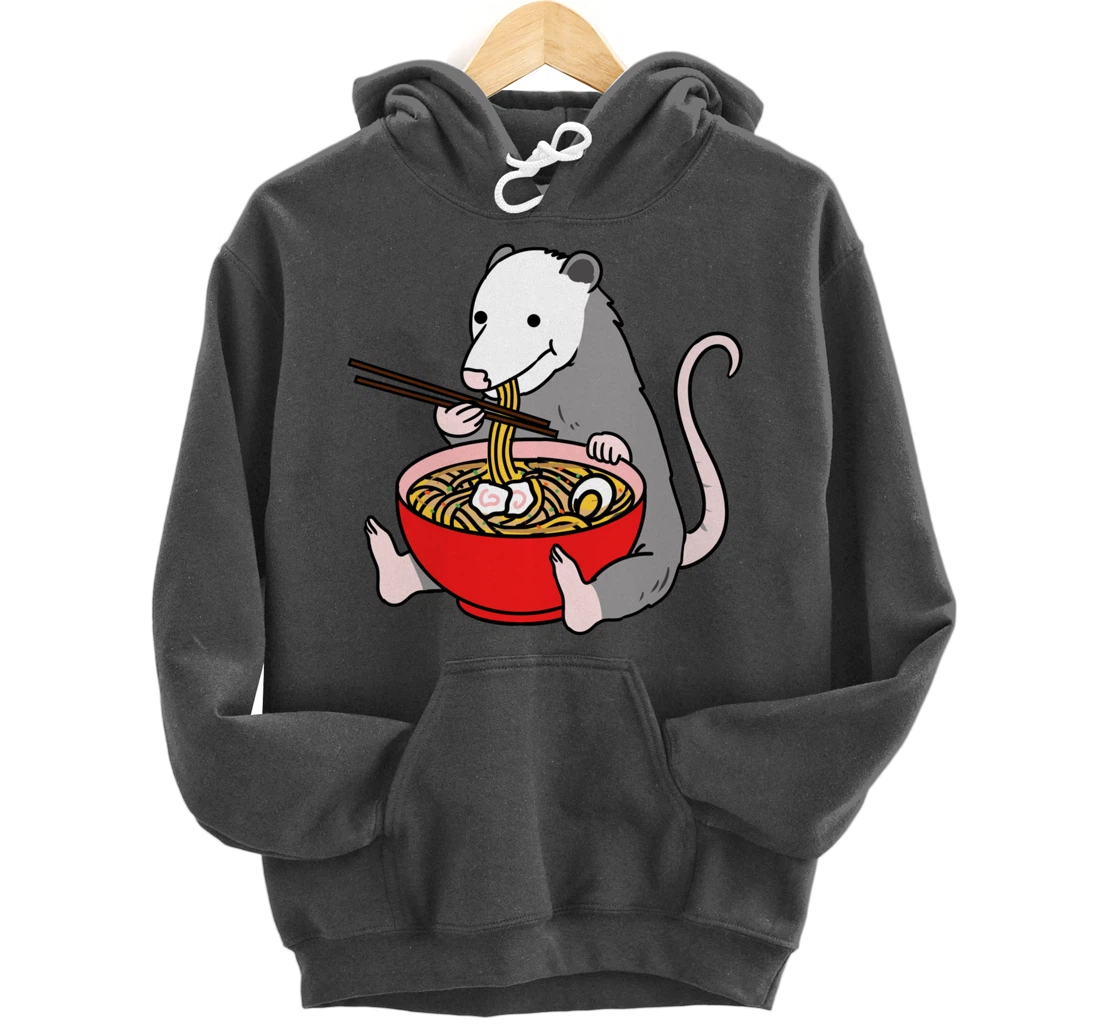 Opossum Eating Ramen Opossum Gift Pullover Hoodie