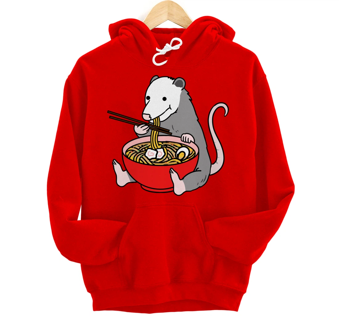 Opossum Eating Ramen Opossum Gift Pullover Hoodie