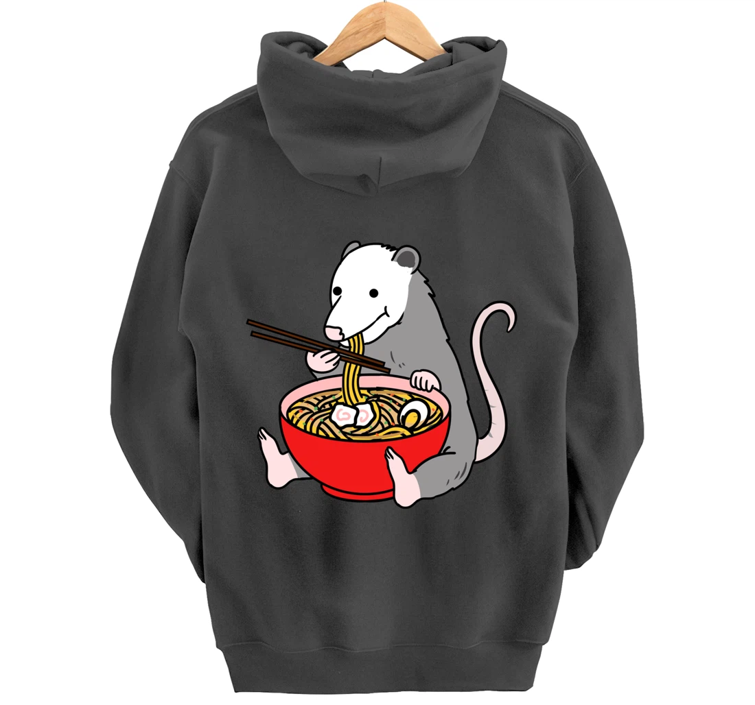 Opossum Eating Ramen Opossum Gift Pullover Hoodie