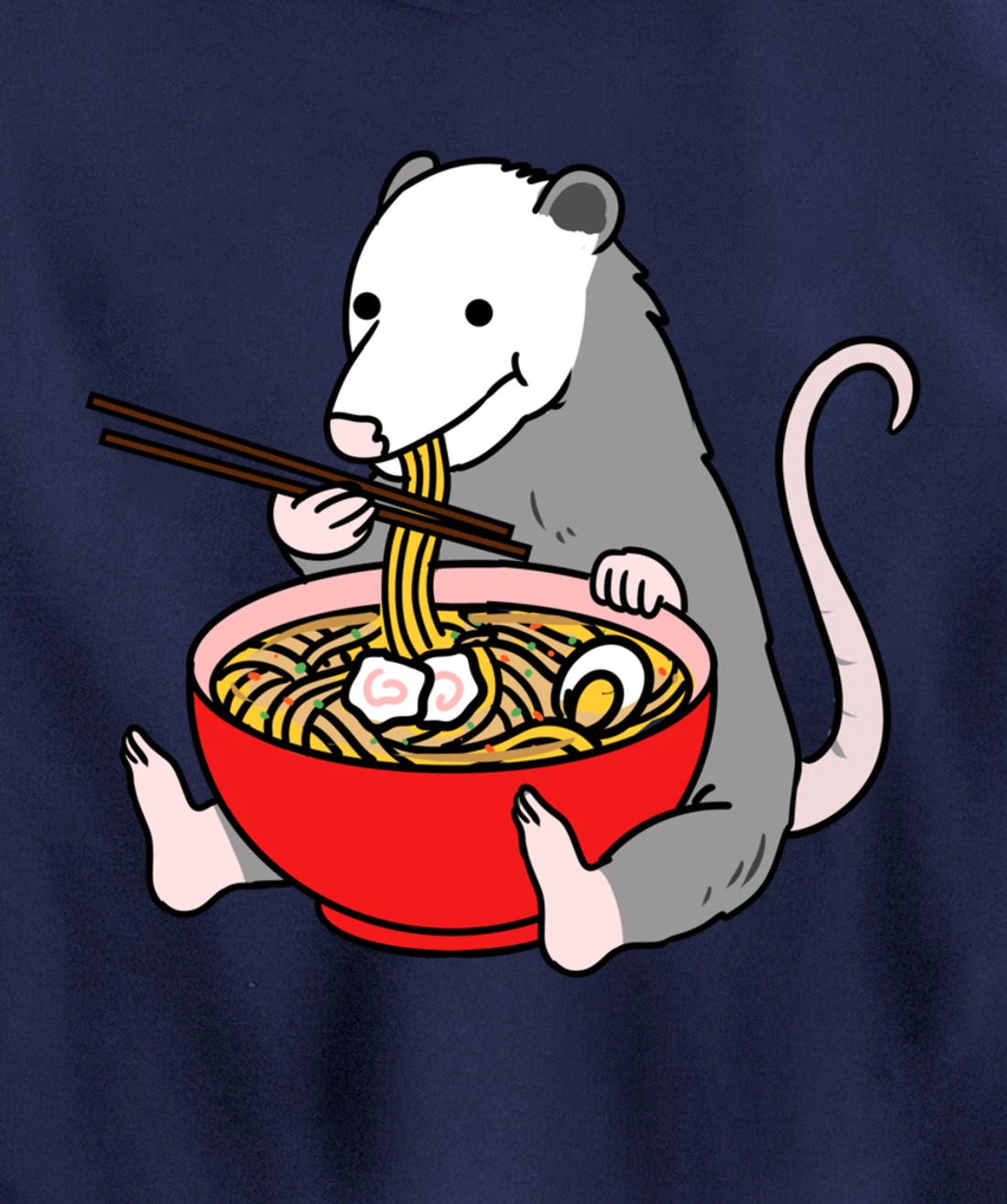 Opossum Eating Ramen Opossum Gift Pullover Hoodie