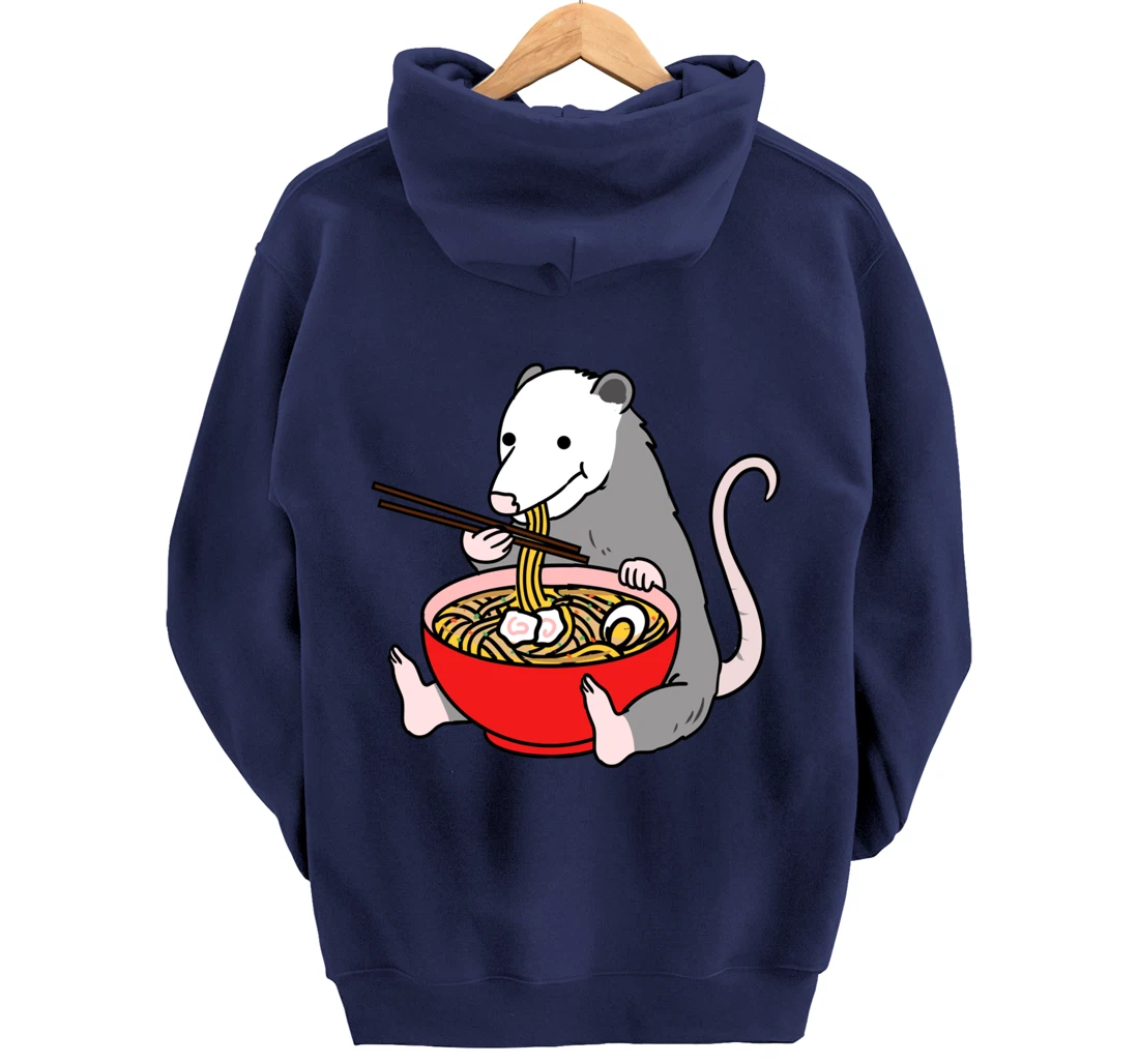 Opossum Eating Ramen Opossum Gift Pullover Hoodie