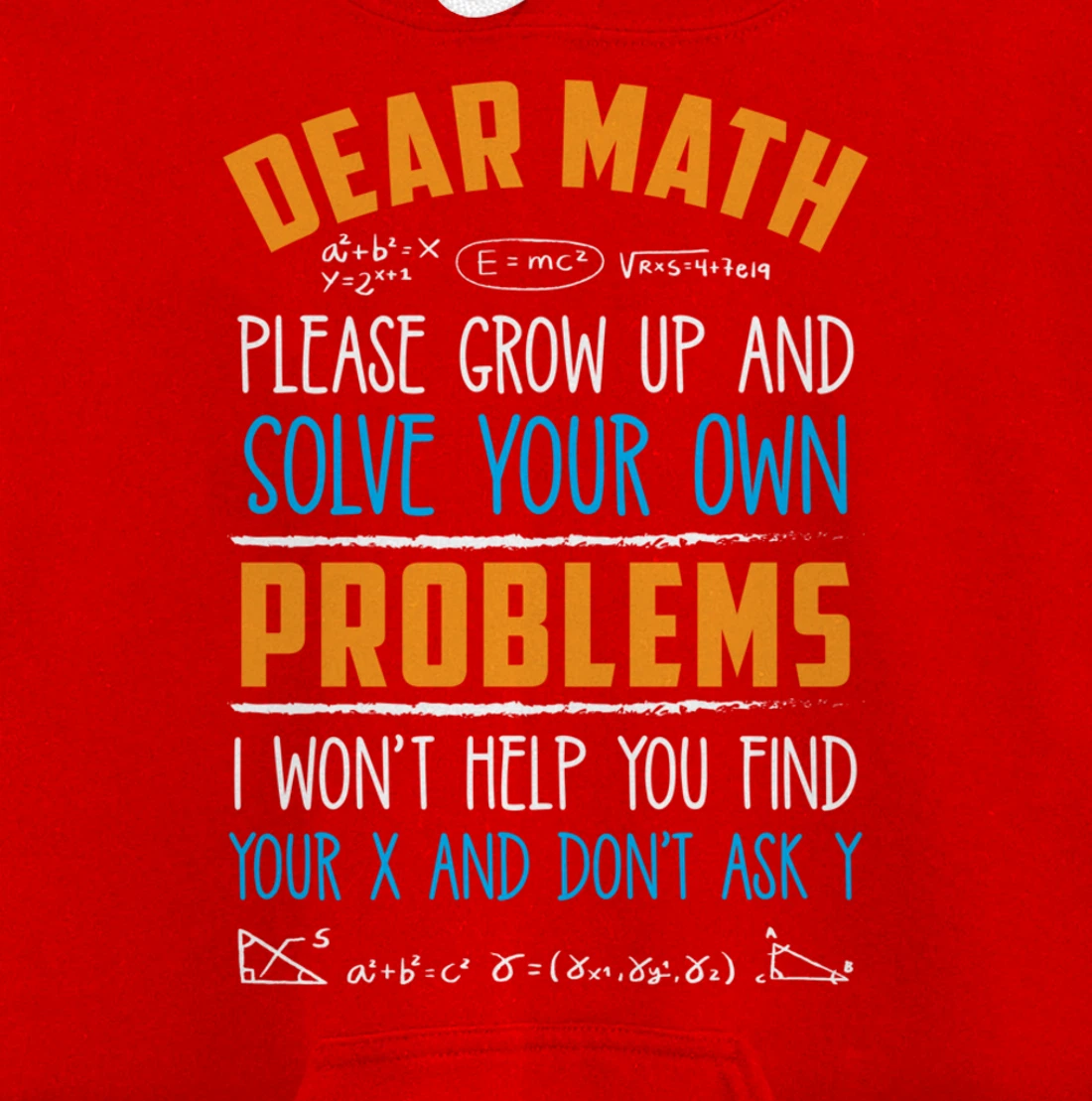 Dear Math Grow Up And Solve Your Own Problems Pullover Hoodie
