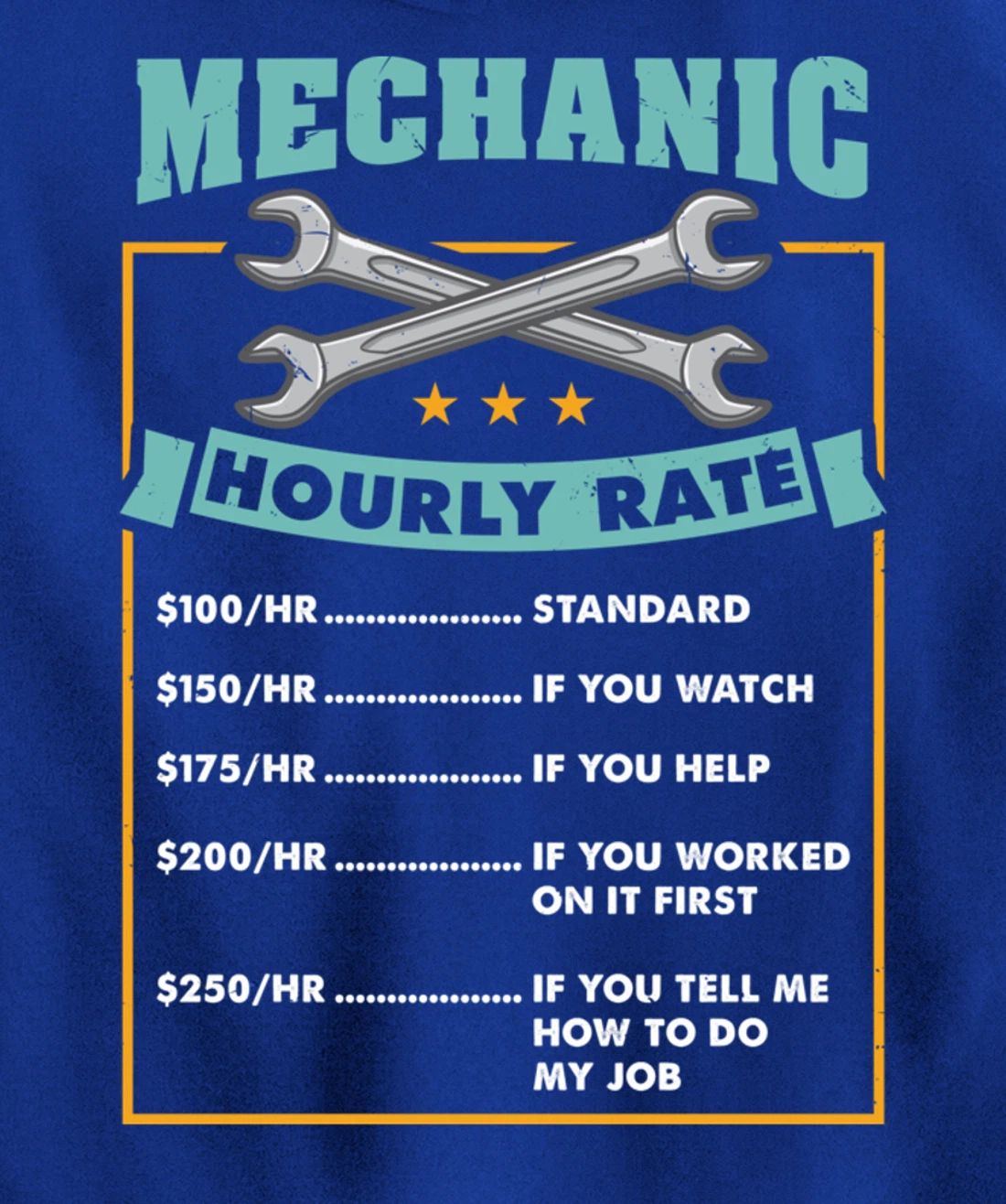 Mechanic Hourly Rate Mechanic Gift Pullover Hoodie