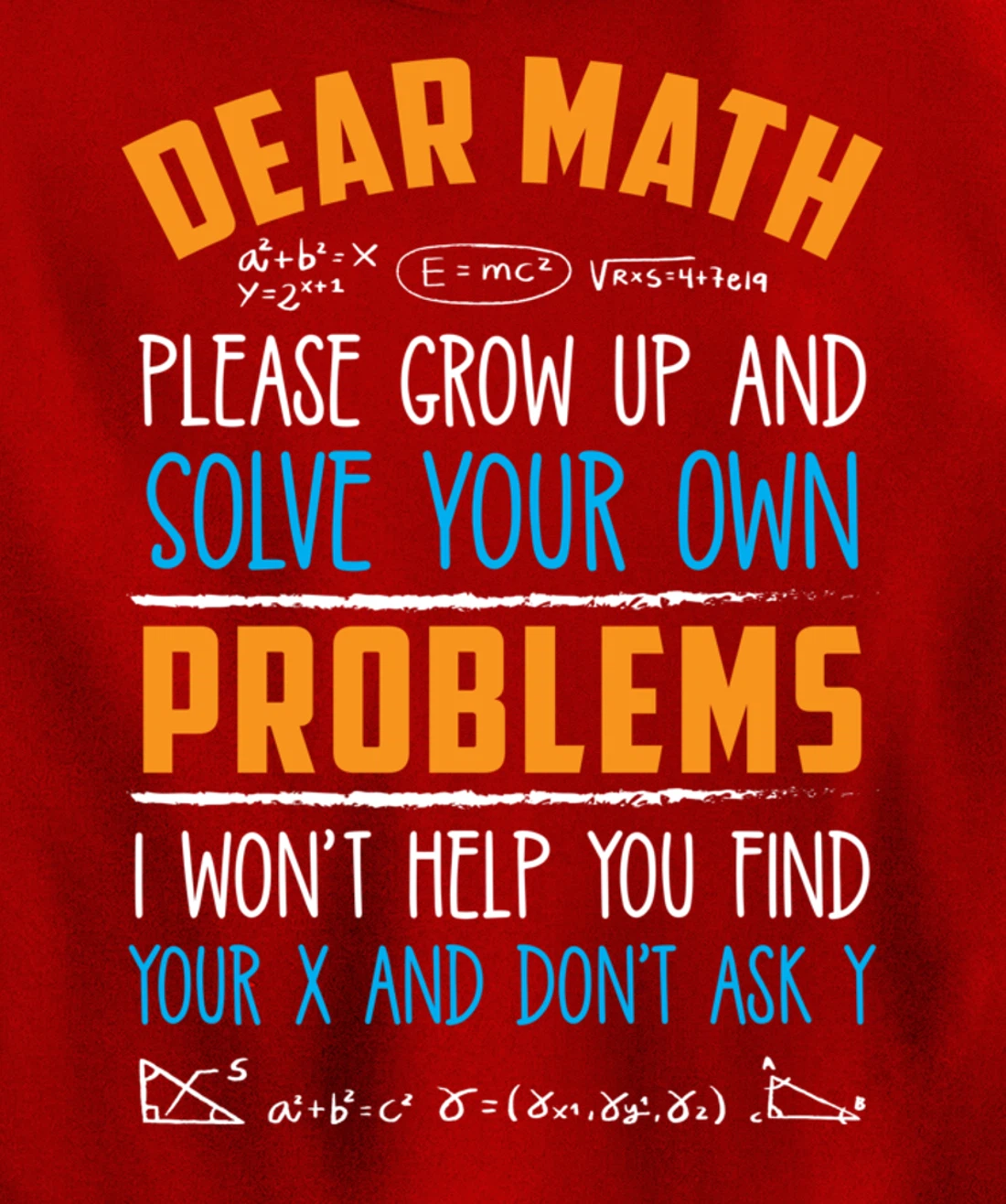 Dear Math Grow Up And Solve Your Own Problems Pullover Hoodie