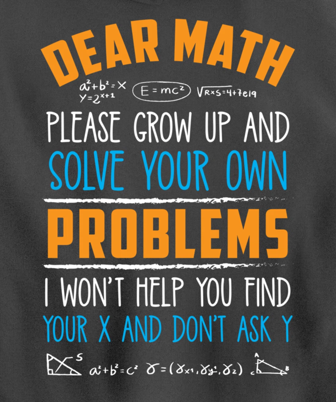 Dear Math Grow Up And Solve Your Own Problems Pullover Hoodie