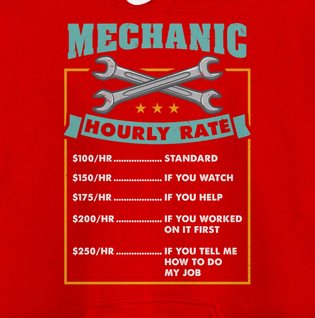 Mechanic Hourly Rate Mechanic Gift Pullover Hoodie
