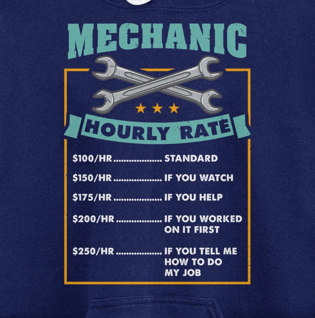 Mechanic Hourly Rate Mechanic Gift Pullover Hoodie