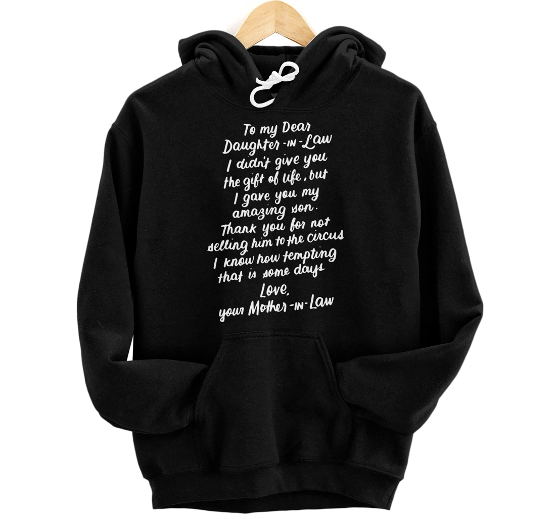 Funny Gifts for Daughter in Law To My Dear Daughter in Law Pullover Hoodie