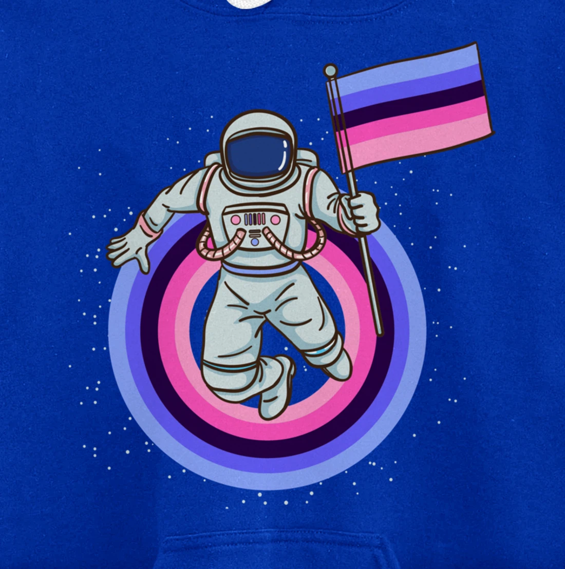 Astronaut With Omnisexual Pride Flag Pullover Hoodie